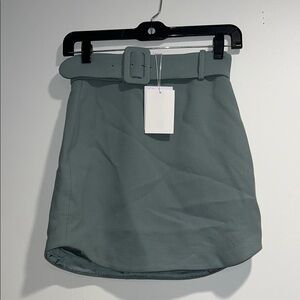 & Other Stories Green Belted Mini Skirt 0 - more 00